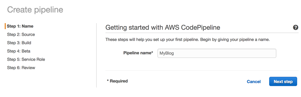 Creating pipeline step 1